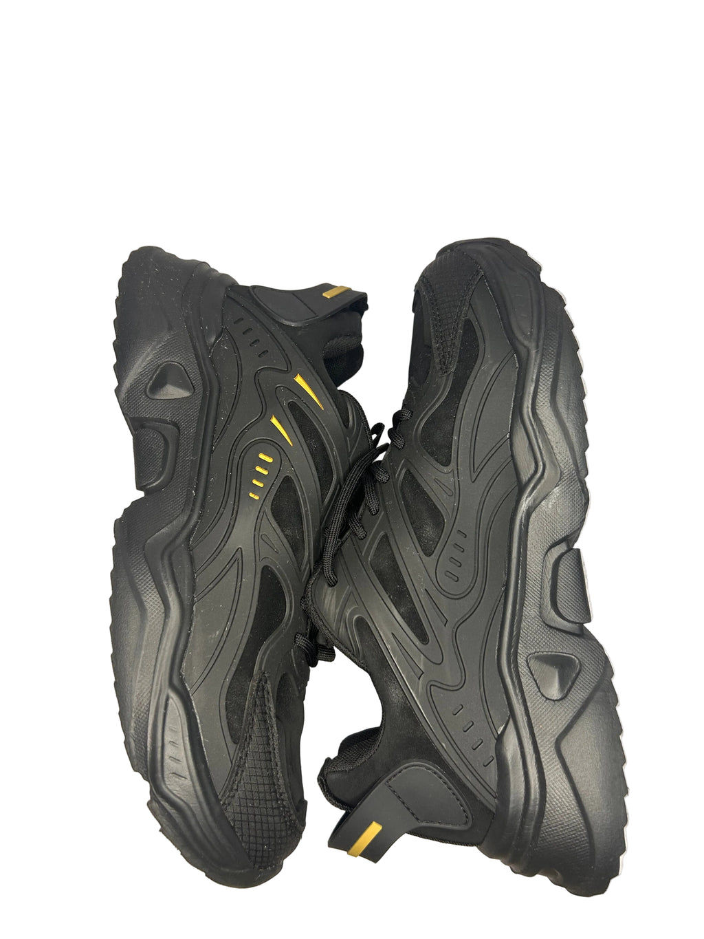 Black & Yellow Chunky Retro Trainers – Bold Streetwear Style | Size UK 6