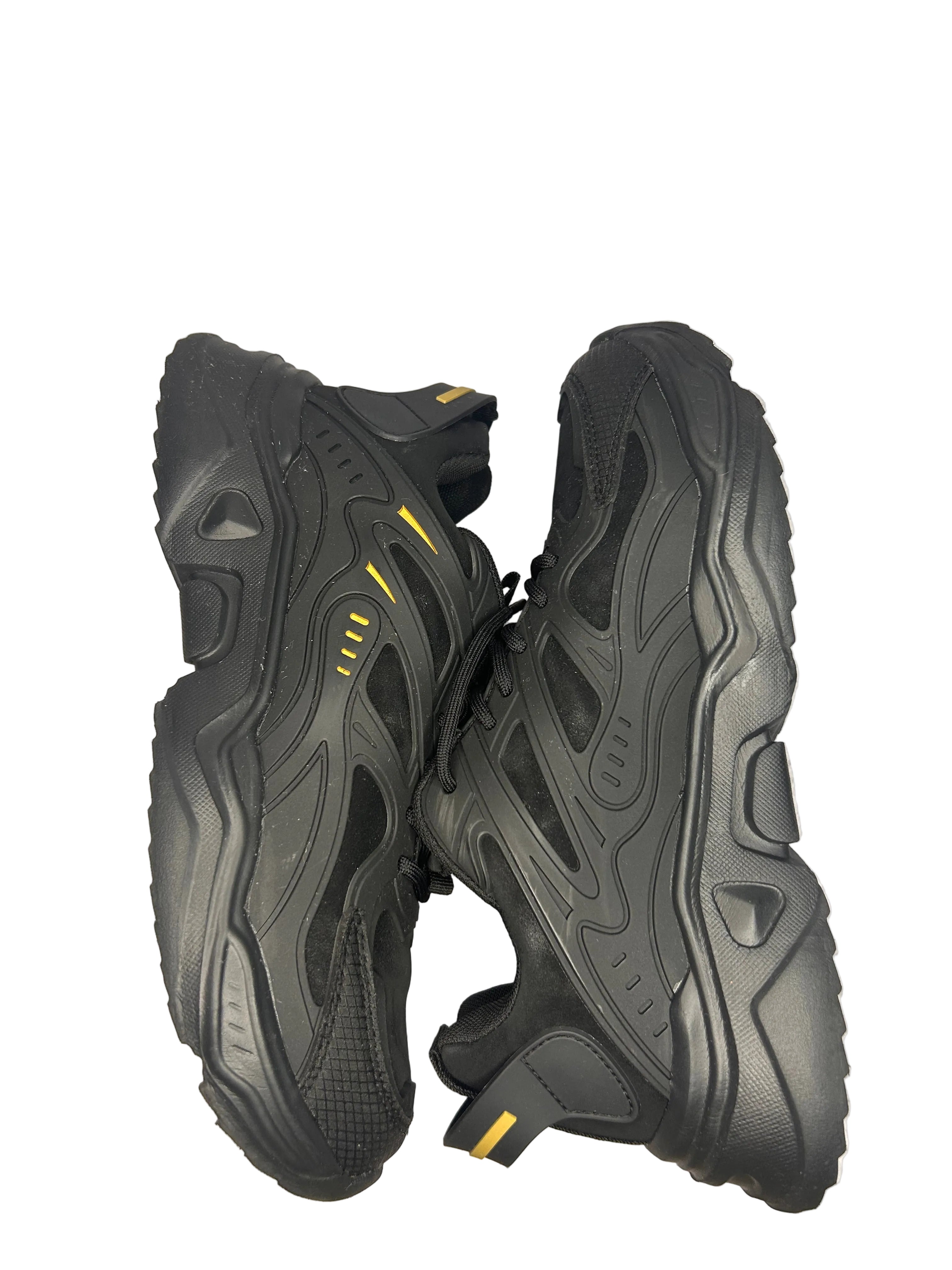 Black & Yellow Chunky Retro Trainers – Bold Streetwear Style | Size UK 6