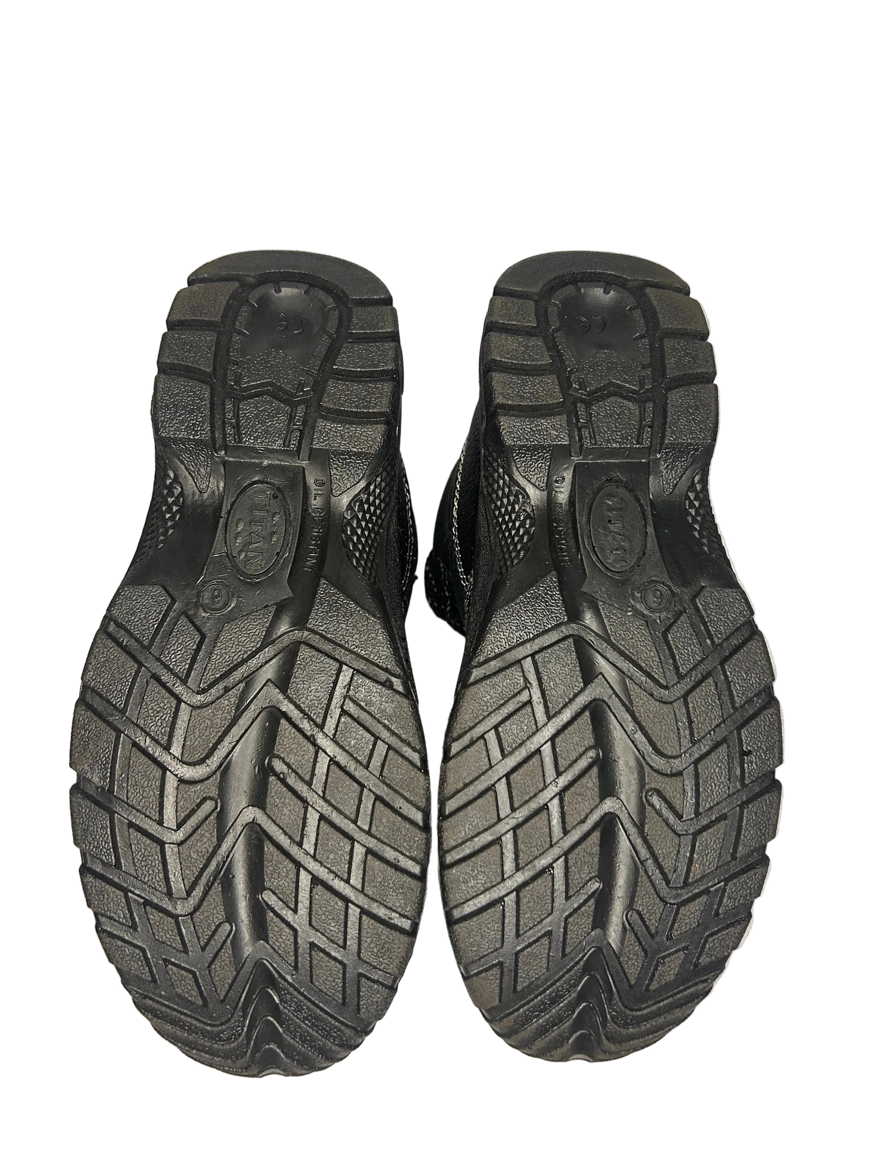 Black Leather Titan Safety Work Boots – Durable High‑Top Style | Size UK 6