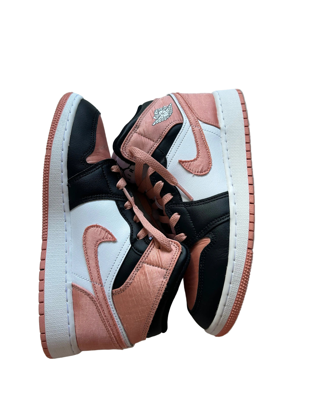 Mid Top Retro Sneakers – Black / Peach / White Colourway | Size 5.5