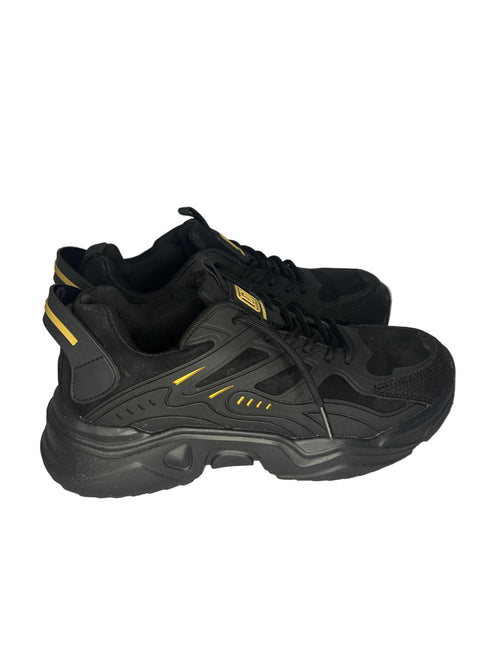 Black & Yellow Chunky Retro Trainers – Bold Streetwear Style | Size UK 6