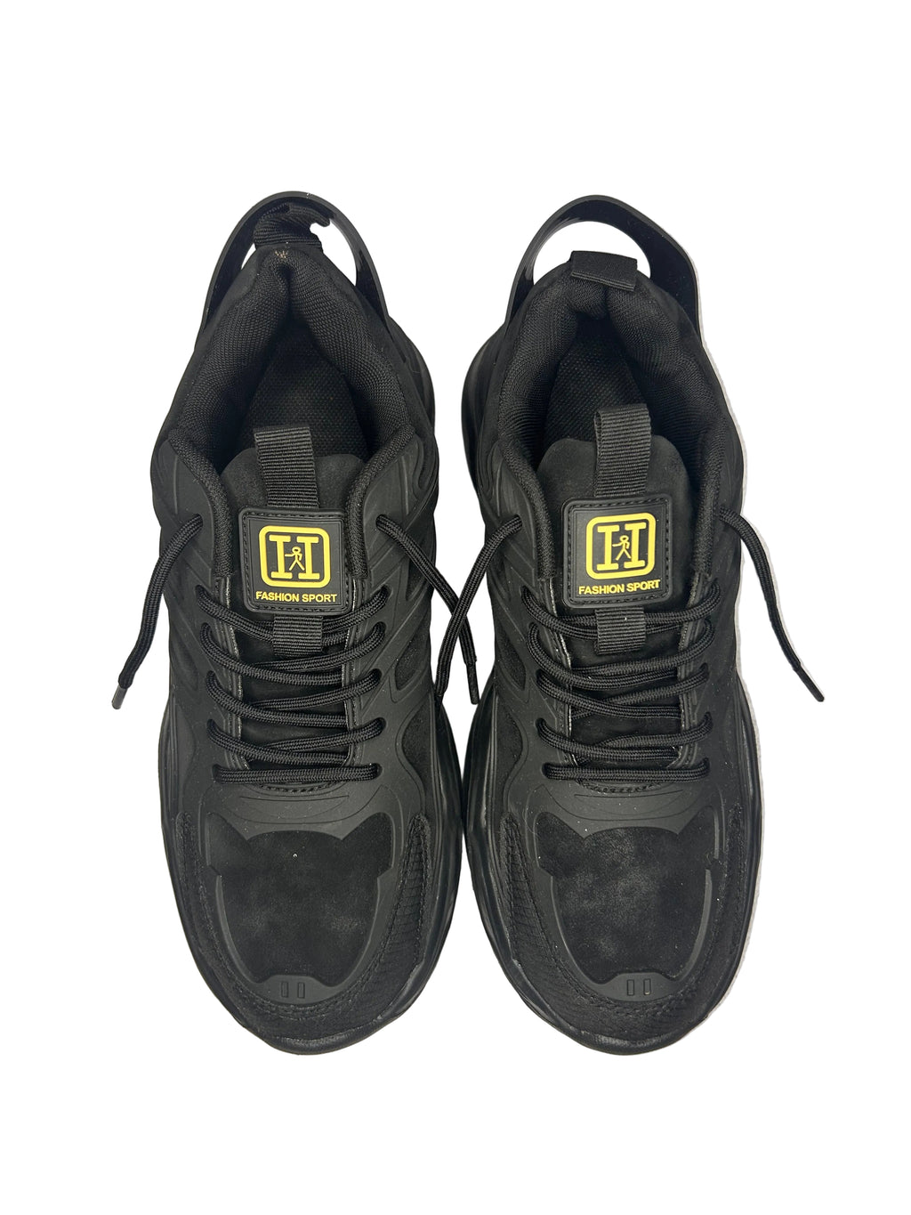 Black & Yellow Chunky Retro Trainers – Bold Streetwear Style | Size UK 6