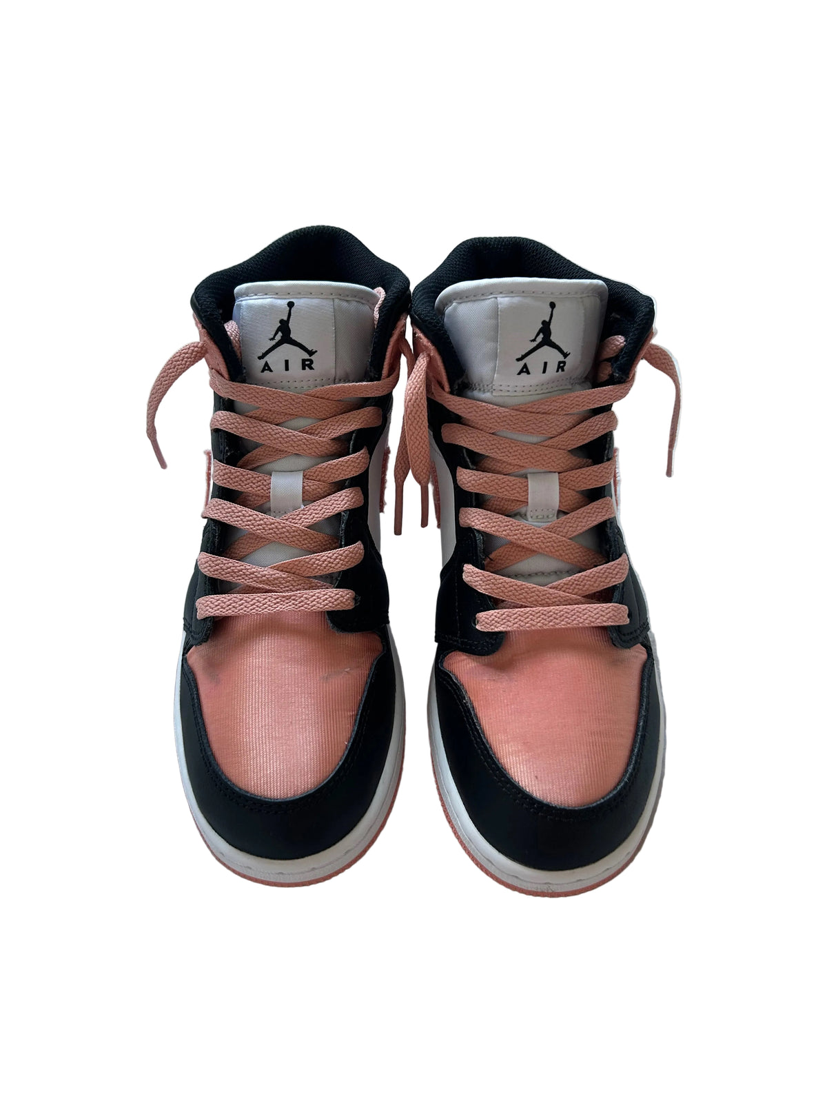 Mid Top Retro Sneakers – Black / Peach / White Colourway | Size 5.5