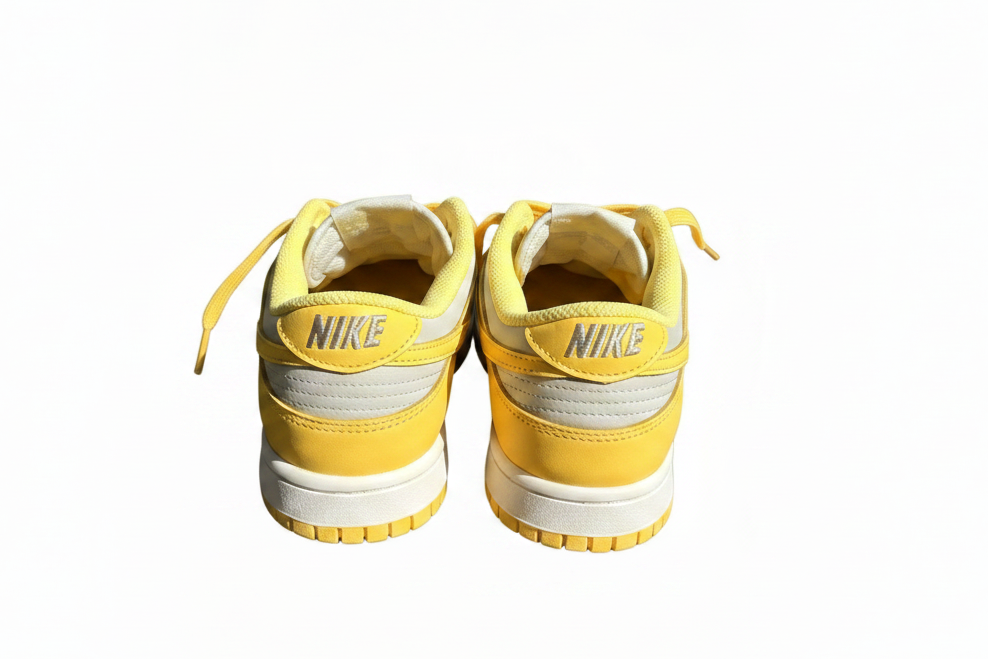 Yellow & Pale Grey Low‑Top Trainers — Classic Casual Style — Size UK 5.5
