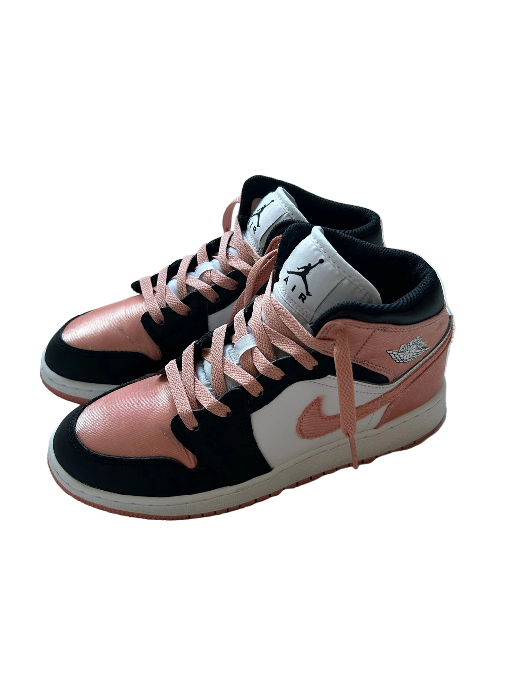 Mid Top Retro Sneakers – Black / Peach / White Colourway | Size 5.5