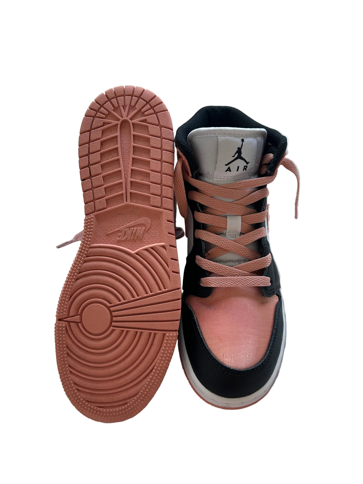 Mid Top Retro Sneakers – Black / Peach / White Colourway | Size 5.5